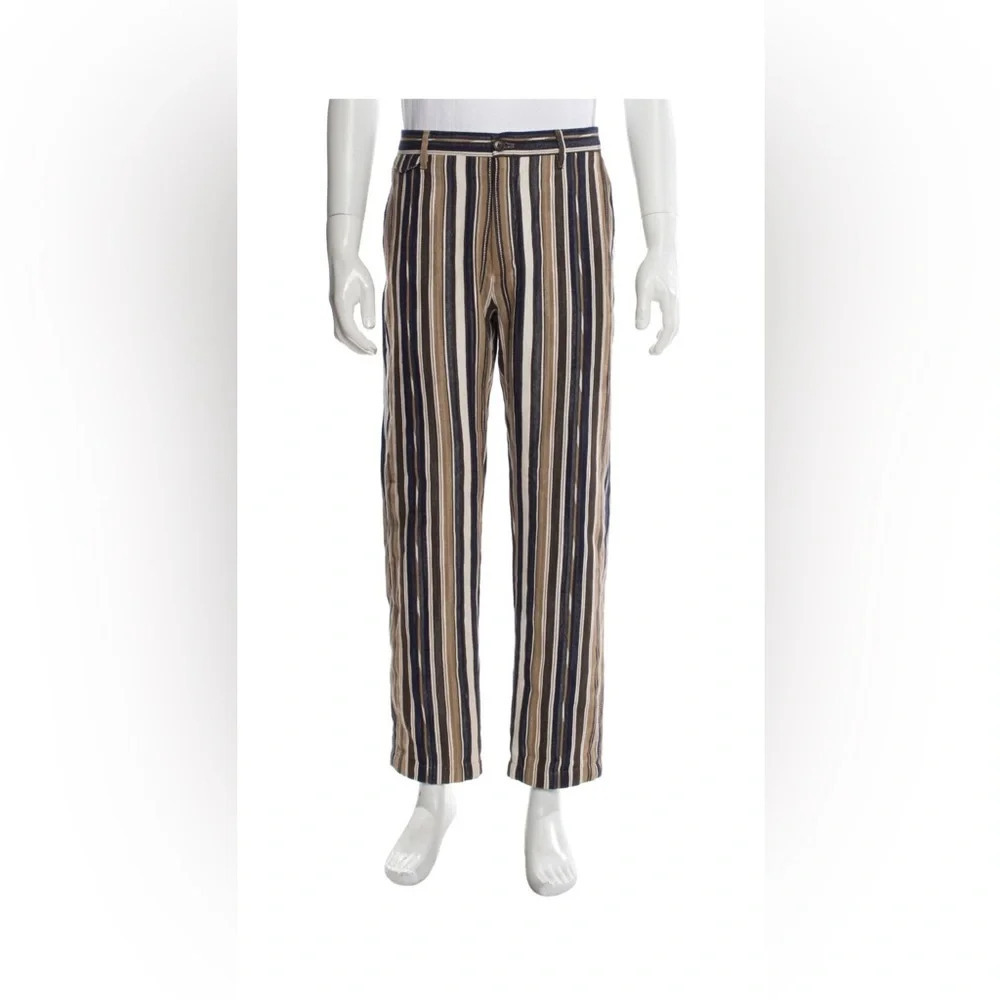 Closed striped straight leg pant Italian fabric size 32